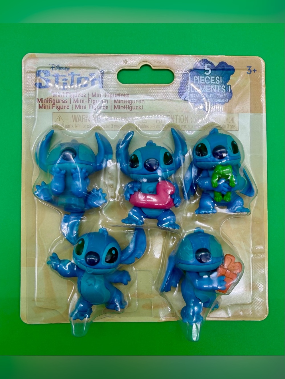 Disney Stitch Mini Figure Set – Blue with Pink & Green Accents